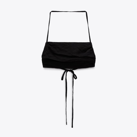 Zara Linen Bandeau Top Black🩷 - Picture 3 of 5